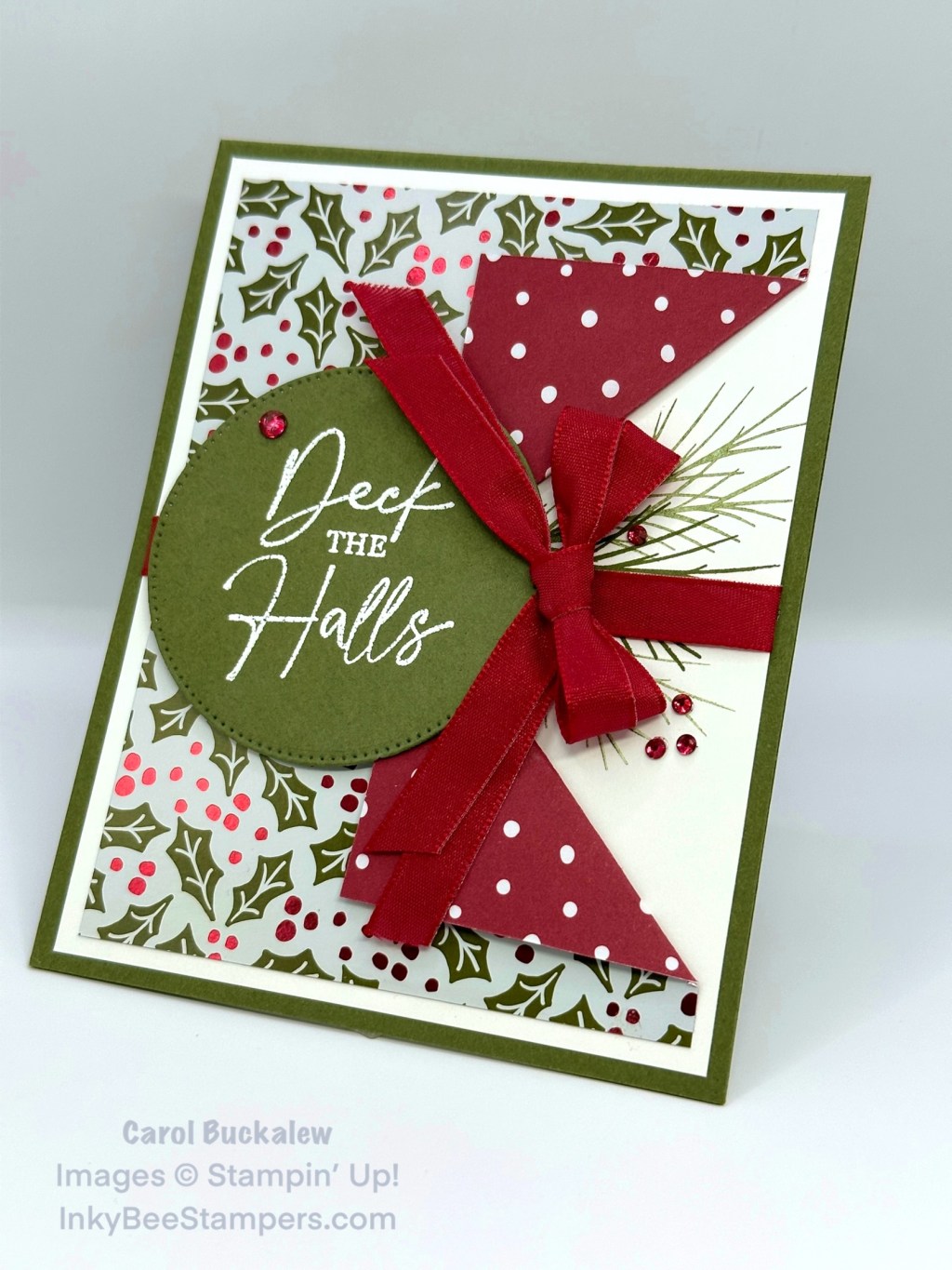 Stampin’ Up!  Shining Christmas Collar Fun Fold Holiday&nbsp;Card