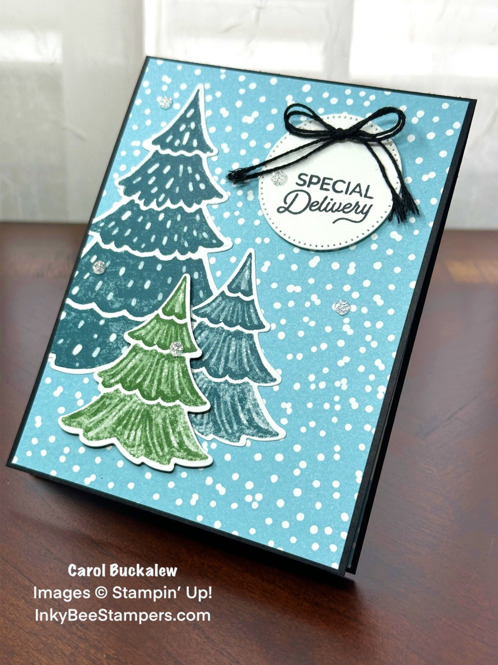 Stampin’ Up! A Walk in the Forest Christmas Card with Gift Card Holder