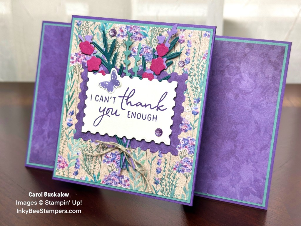 Stampin’ Up! – Sneak Peek – Painted Lavendar Center Pop Out Thank You&nbsp;Card!