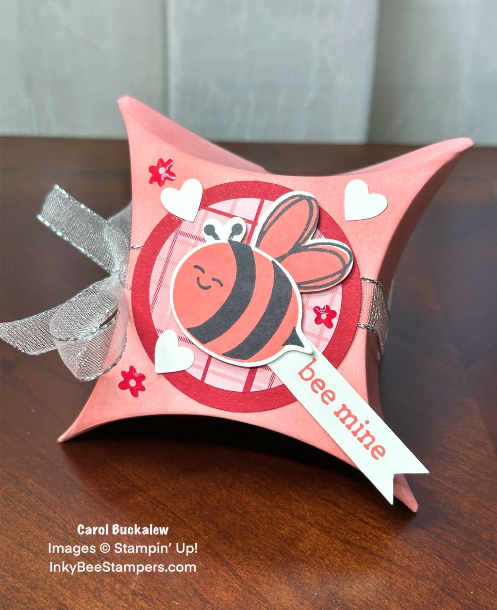 Stampin’ Up! Bee My Valentine Square Pillow&nbsp;Box