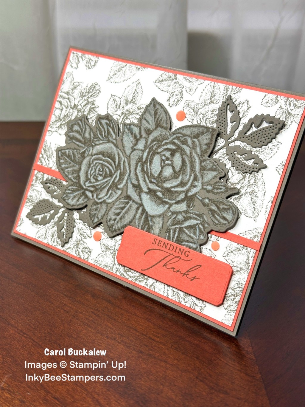 Stampin’ Up! Stippled Roses Thank You Card Using the Whitewash&nbsp;Technique