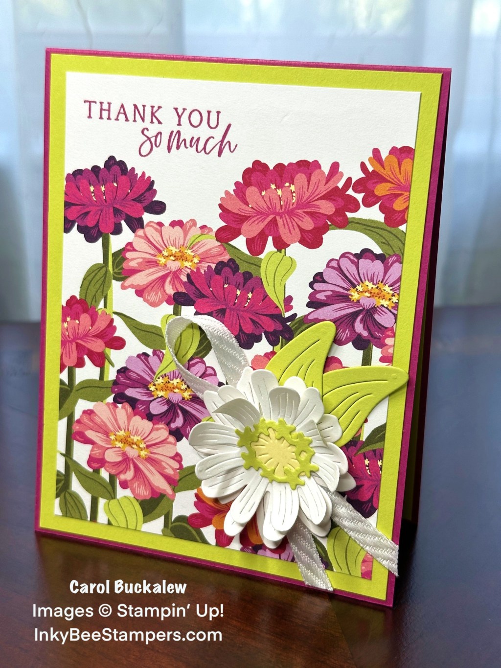 Stampin’ Up! Flowering Zinnias Quick and Easy Thank You&nbsp;Card