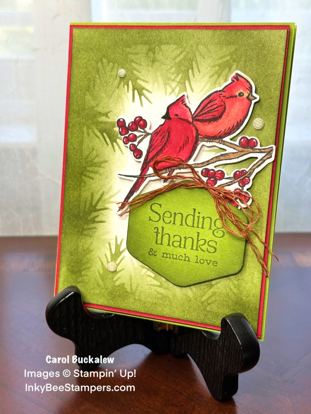 Stampin’ Up! Sneak Peek – Winterly Tree Tops Thank You&nbsp;Card