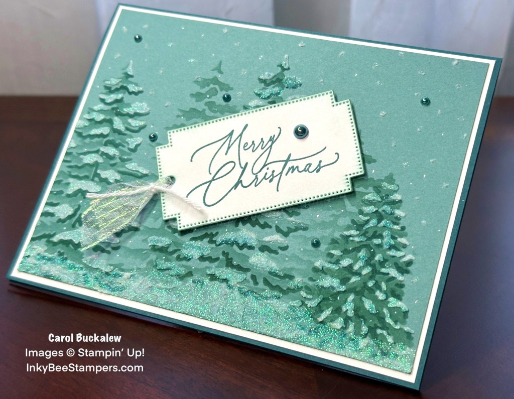Stampin’ Up! Frosted Forest Christmas Card with Shimmery&nbsp;Embossing