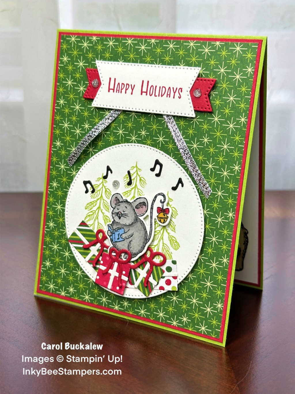 Stampin’ Up! Christmas Friends Holiday Card Featuring an Adorable Singing Mouse!