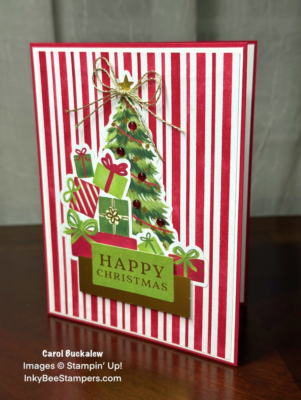 Stampin’ Up! A Little Bit Festive Happy Christmas Card – A Quick & Easy Option!
