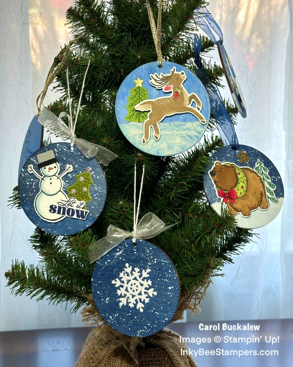 Stampin’ Up! Snowy Wonder, Reindeer Fun and Christmas Friends Wooden Ornaments