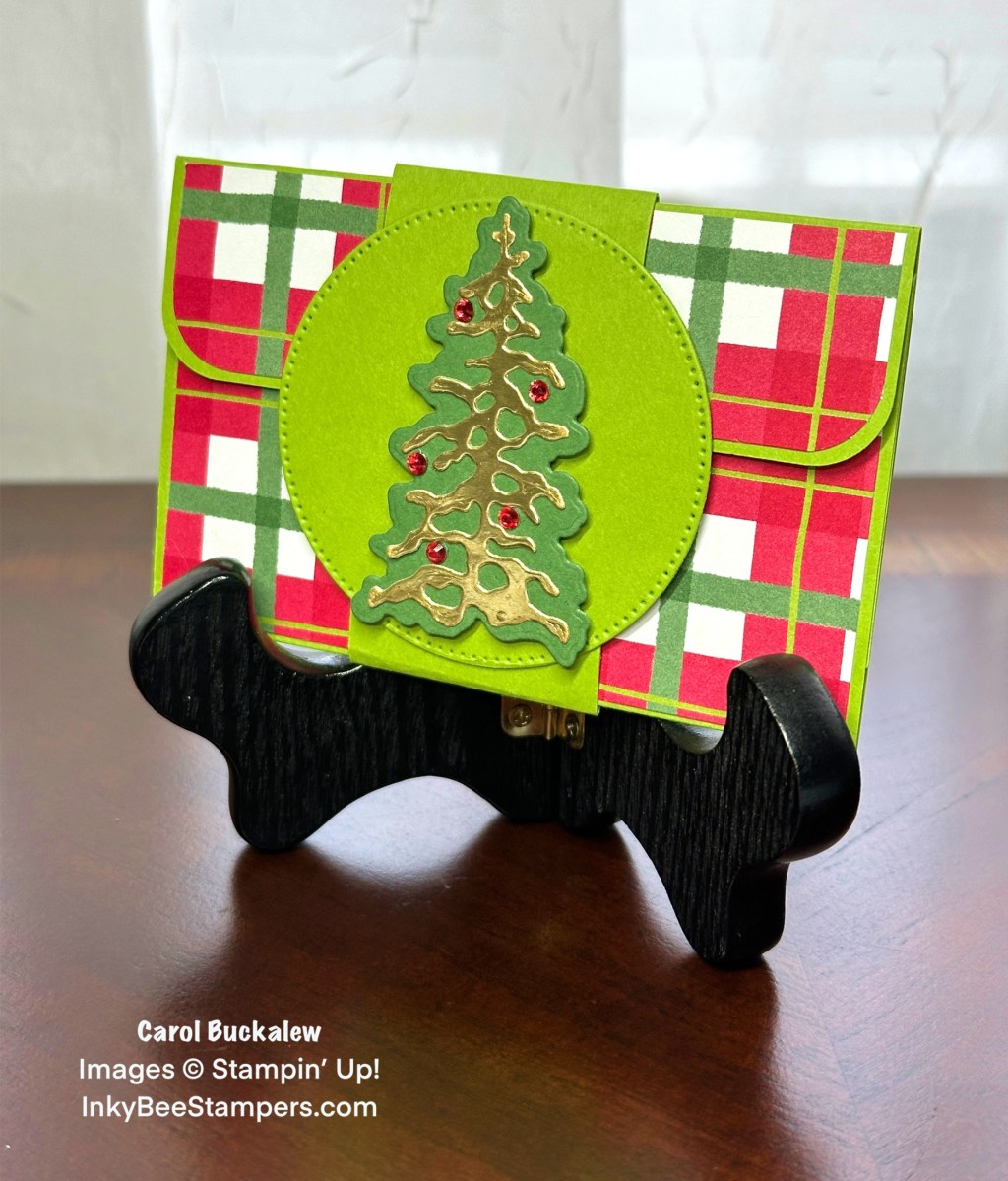 Stampin’ Up! Peaceful Evergreens Holiday Gift Card Holder with Belly Band