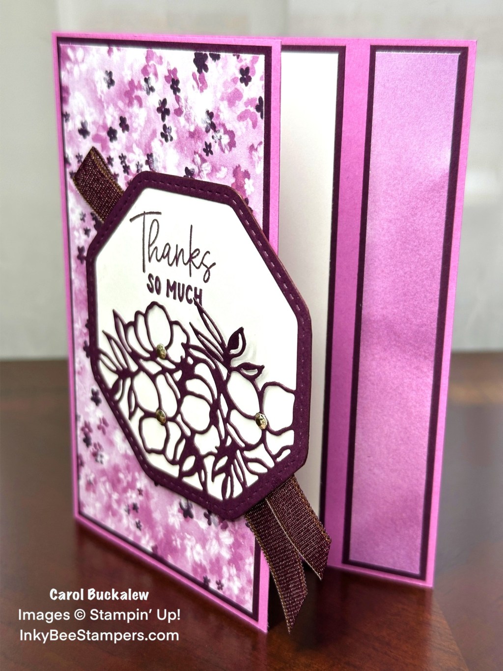 Stampin’ Up! Sneak Peek – Memorable Blooms Thank You Fun Fold&nbsp;Card